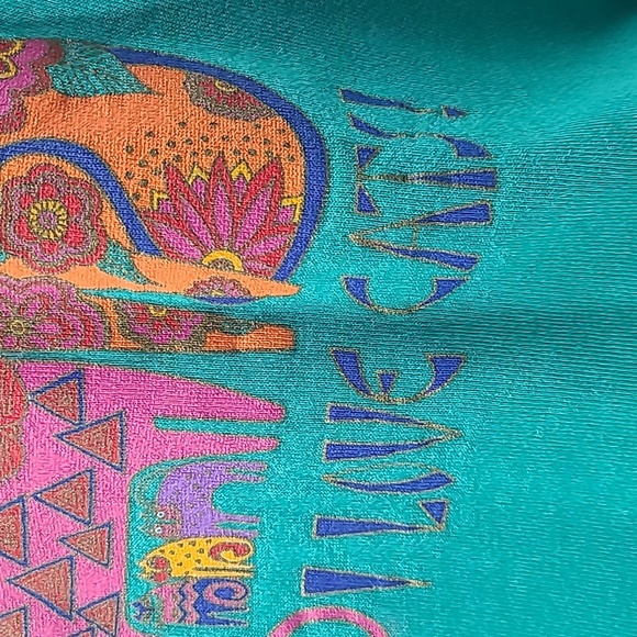 Vintage Laurel Burch I LOVE CATS! Sweatshirt teal green large hanes - Picture 2 of 16